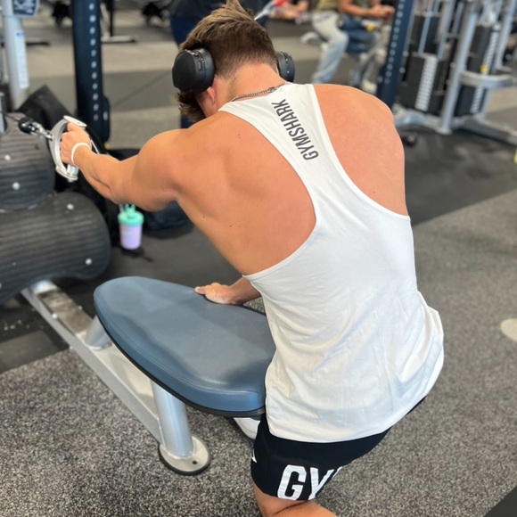 GYMSHARK MEN TANK TOP STRINGER VEST WEIGHT LIFTING BODYBUILDER BODYBUILDING JOCK - Picture 2 of 16